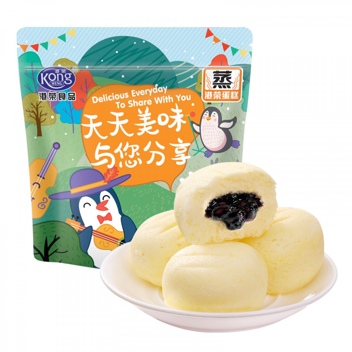 蓝莓蒸蛋糕325g